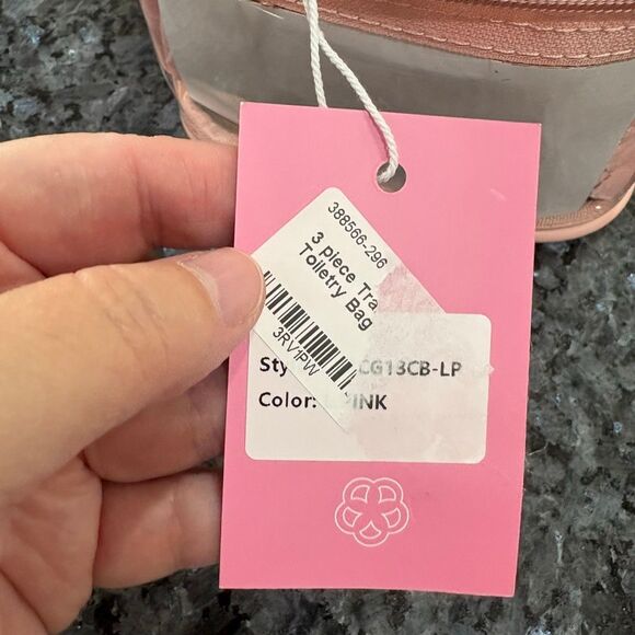 New Pink Quilted Heart Makeup Bag – Clear Top Travel Cosmetic Case - Picture 8 of 11